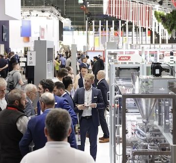 Interpack 2026 findet unter dem Motto Every Part Counts statt. Zu sehen sind die Verpackungsmaschinenexponate eine Ausstellers der Interpack 2023