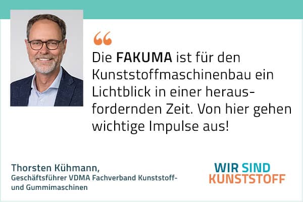 Thorsten Kuehmann: Die Fakuma ist für den Kunststoffmaschinenbau ein Lichtblick in einer herausfordernden Zeit. Von hier gehen wichtige Impulse aus.